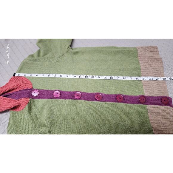 Cj Banks VTG  Tri Color Block Knit Cardigan Sweater with oversized buttons W Sm - Picture 6 of 11